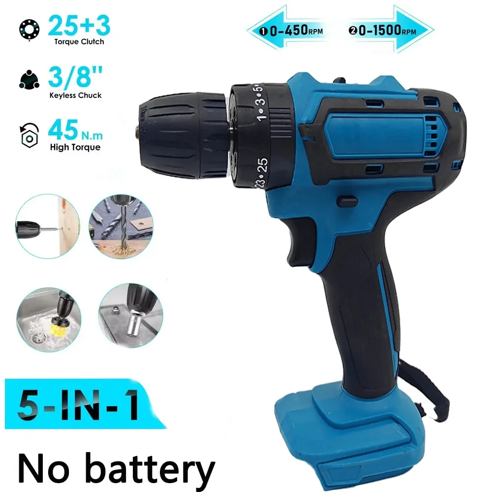 Multi-function Lithium Battery Electric Screwdriver for Home Use Electric Drill Cordless Driller Driver Power Tools (No Battery)