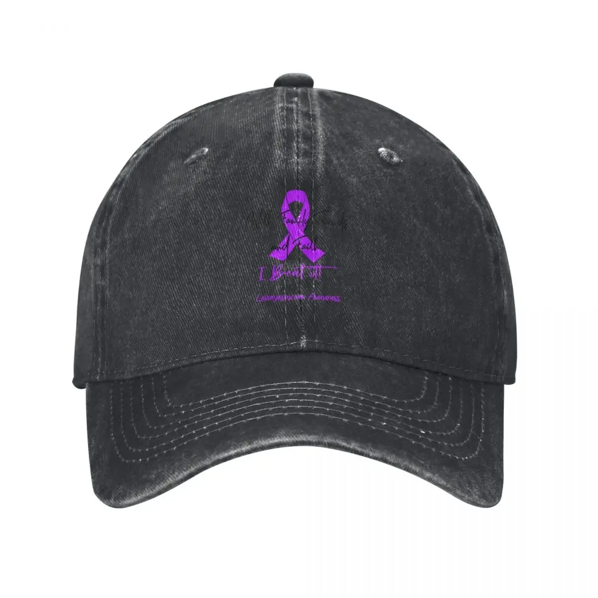 Leiomyosarcoma Warrior - With Family, Friends, and Faith - I BEAT IT! Baseball Cap Visor Wild Ball Hat Men's Baseball Women's