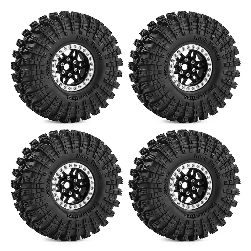 1.9 Inch Beadlock Wheels Tires 12mm Hex for TRX4 SCX10 Capra Axial SCX24 Traxxas Enduro RC Crawler Truck Upgrade Parts