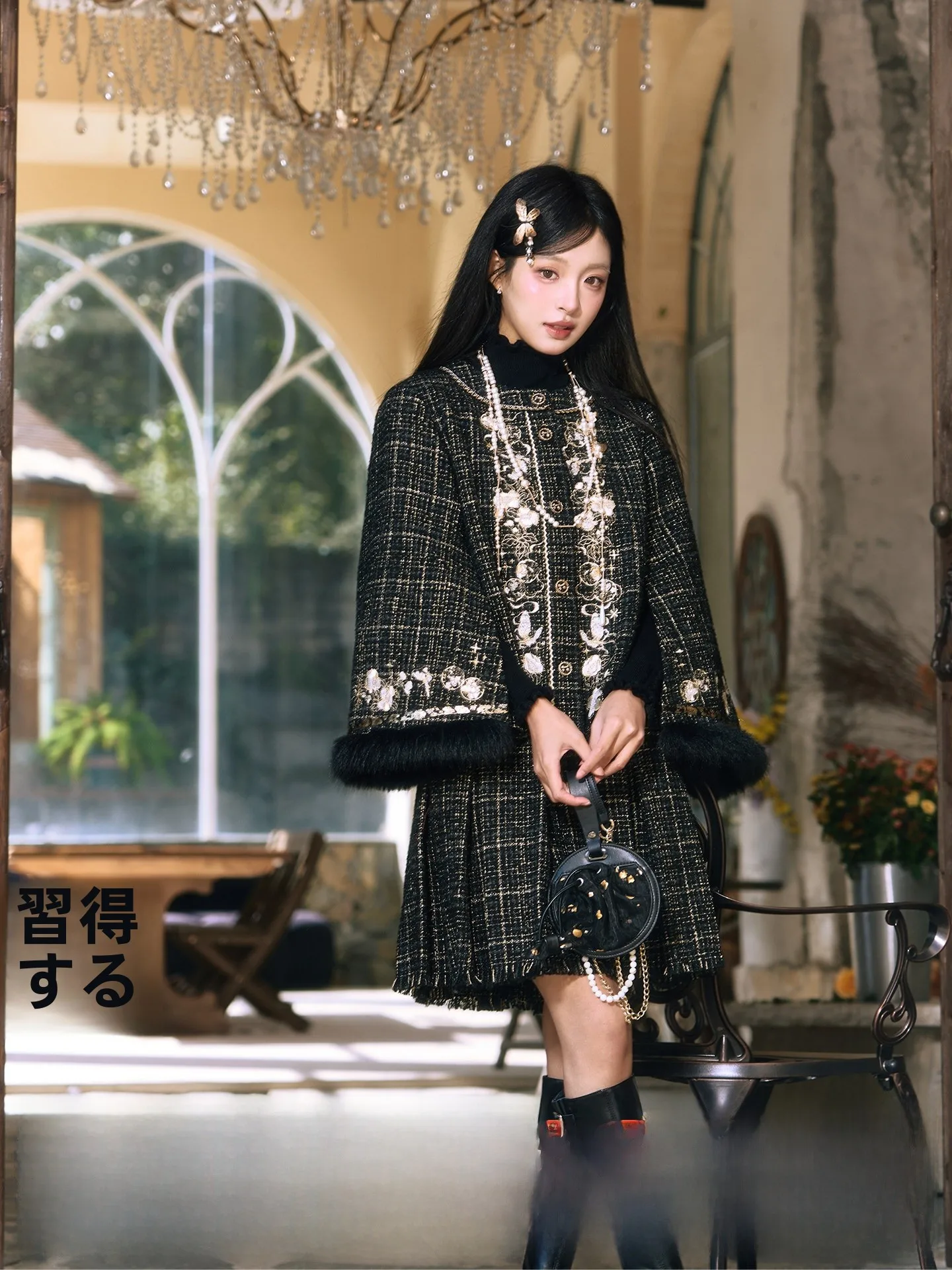 

July Evening Original Rain Night Purple Two-Way awl Coat Skirt Set Ele ature Fraance Sle Outerwear