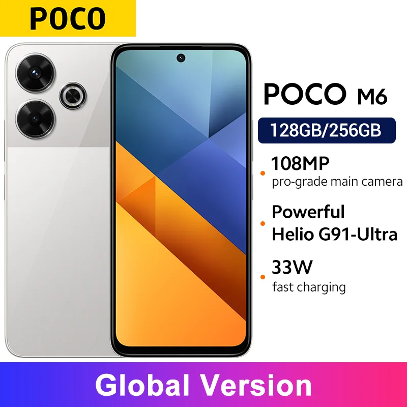 POCO M6 4G Smartphone Global Version Helio G91 Ultra 33W fast charging 6.79