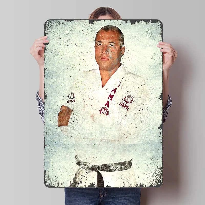 Royce Gracie Tinplate Signs Sports Poster Wall Art Mural Customized Metal Sign for Wall Art Decoration Retro Vintage Home Decor