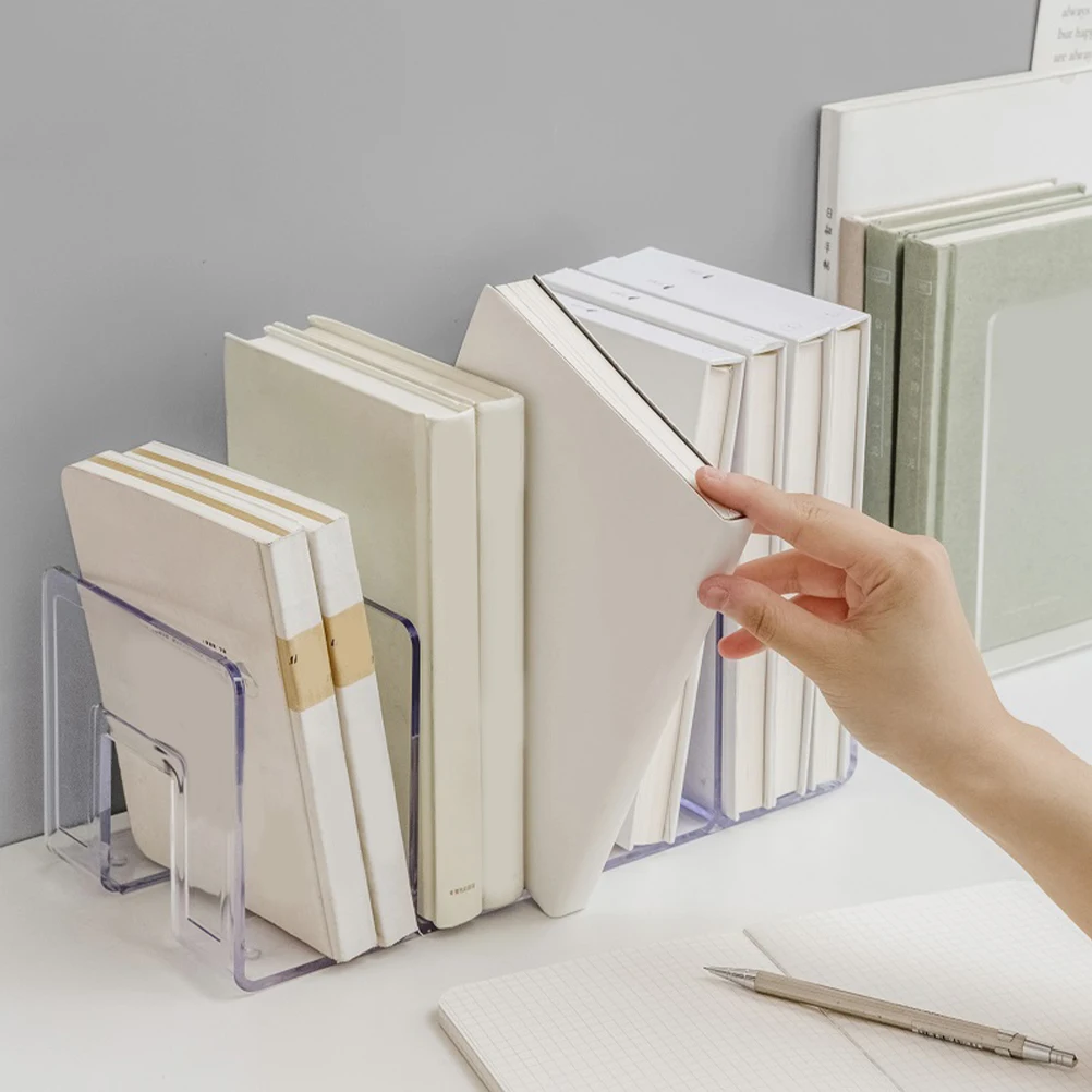 

2 Pcs Office Supplies Organizers and Storage Bookshelf Stand Multifunction Rack Student Clear