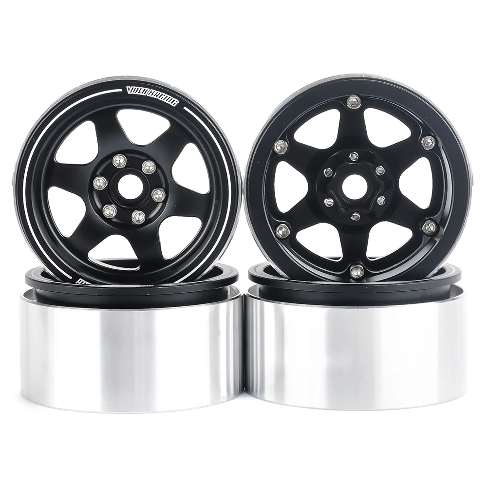 PYFORE 2,2 Zoll Beadlock Metallfelge mit Nabenkern, Kletterreifen 64x35mm, 12mm Adapter für 1/10 1/8 RC Modellauto Crawler Zubehör – Detail 11