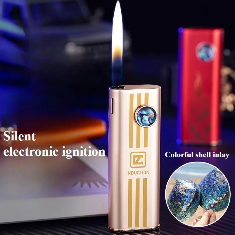 

Газовая зажигалка, бутановая надувная мини-портативная аксессуары для курения, прикуриватель с высоким пламенем, модный инструмент для освещения сигарет