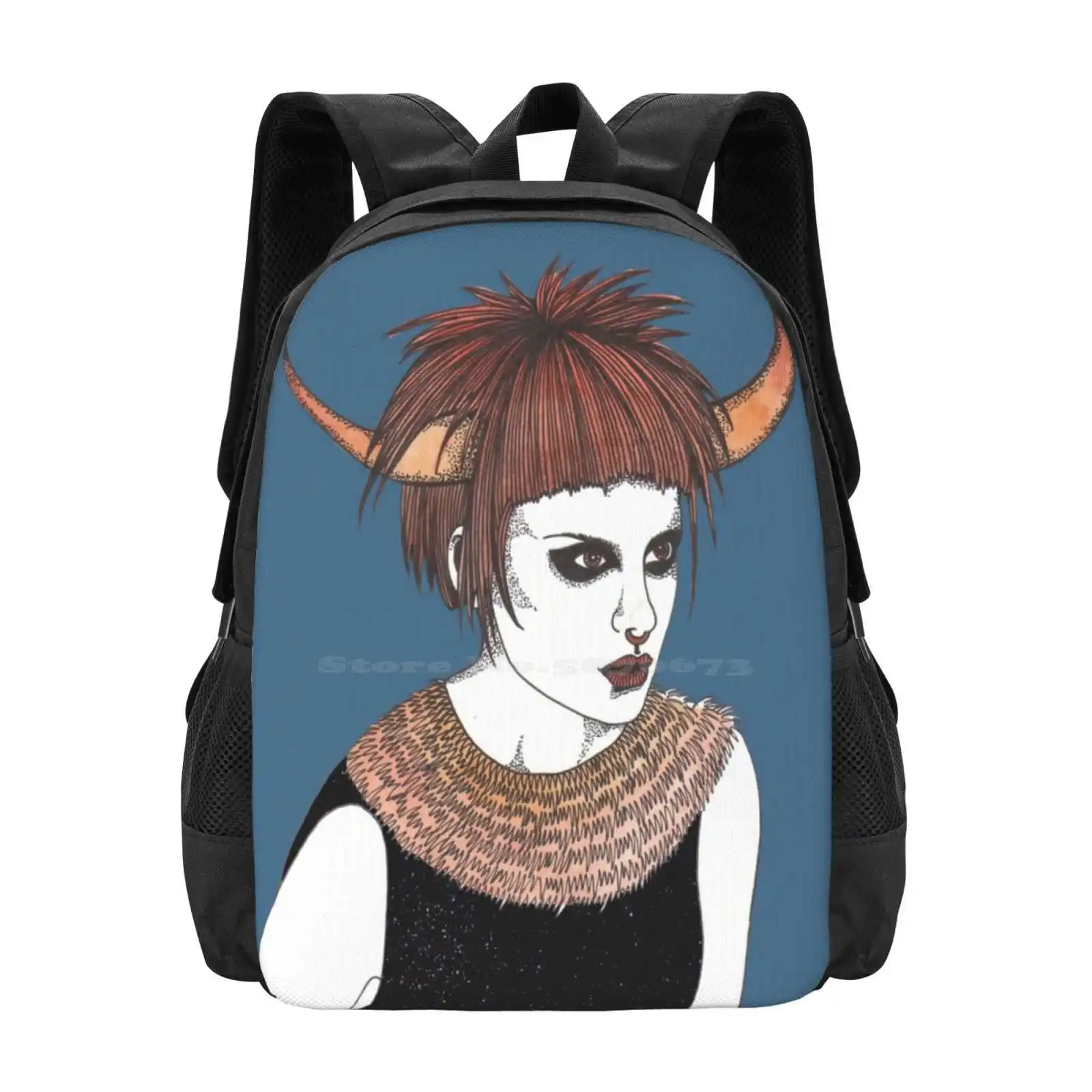 Taurus School Bag Big Capacity Backpack Laptop Taurus Star Sign Horoscope Girl Fantasy Bull