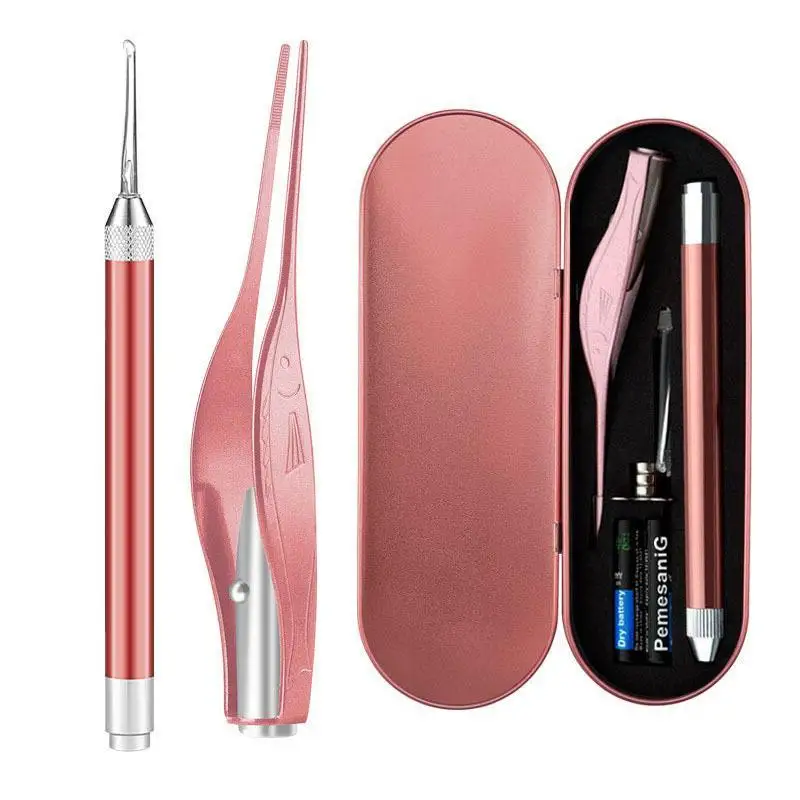 1 Set Luminous Ear Spoon Cleansing Tool Kit Convenient Baby Tweezers For Home Kids Adults Ear Care