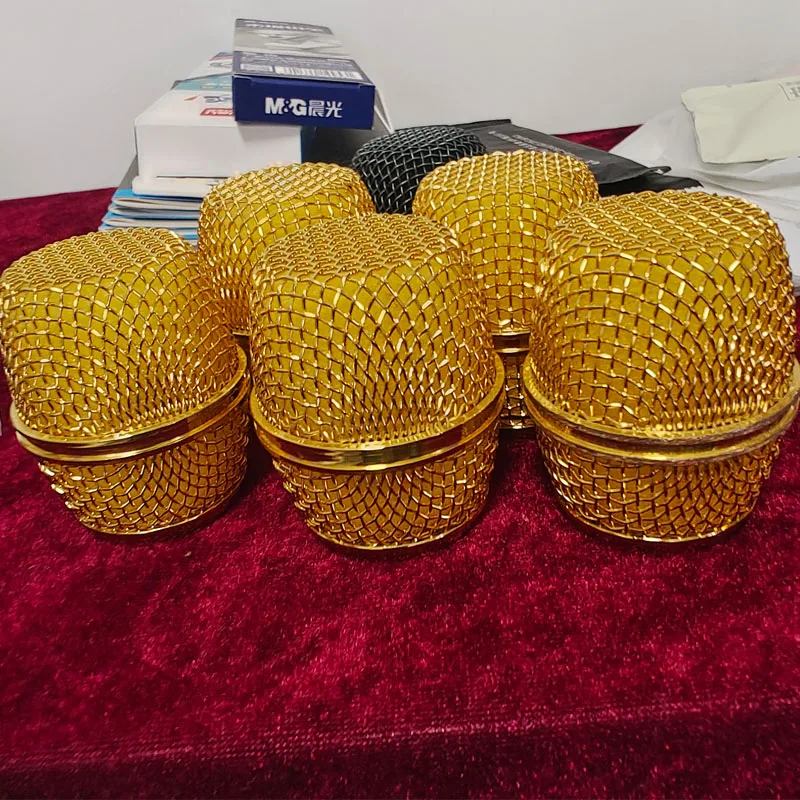 10 Stück Beta87A Kabelmikrofon, galvanisch beschichtet, poliertes Gold, Metallgitter, Metallkugel für Shure-Mikrofonzubehör, Großhandel – Detail 1