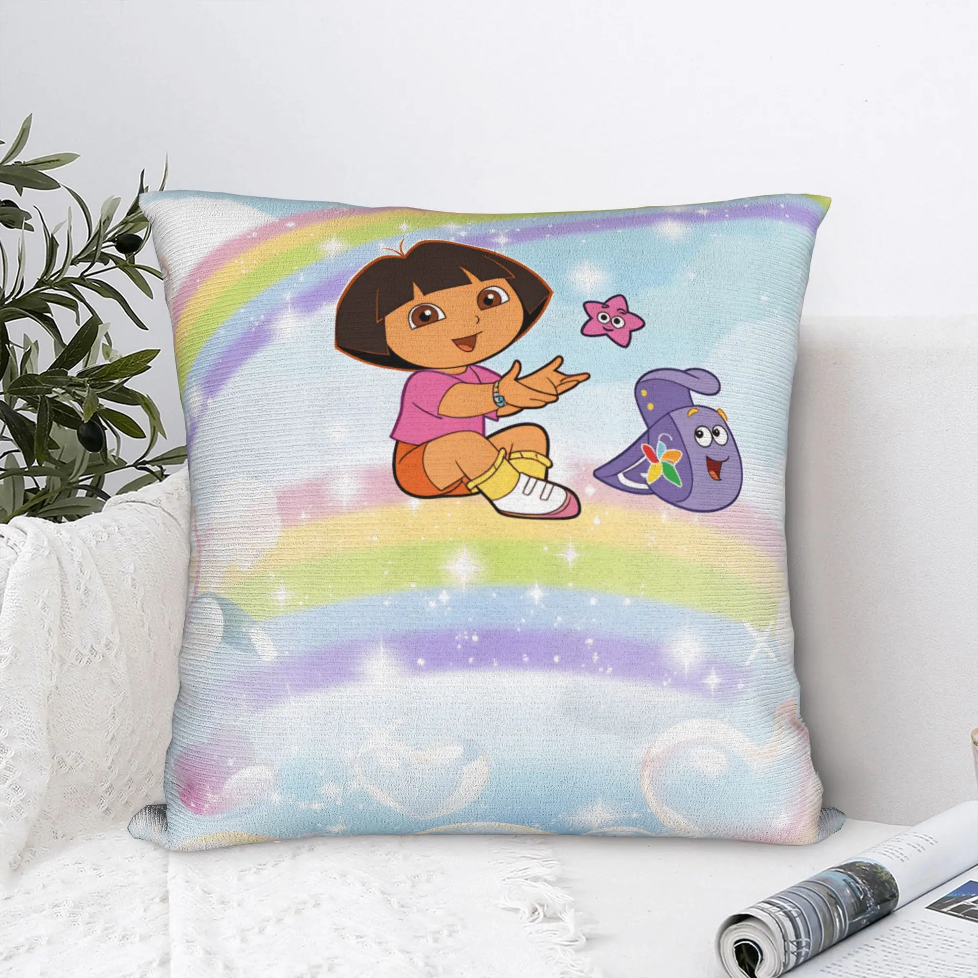 Pillow Cover Cartoon D-Dora The E-Explorer Adventure  Morden Pillow Case For Living Room Chair Pillowcases