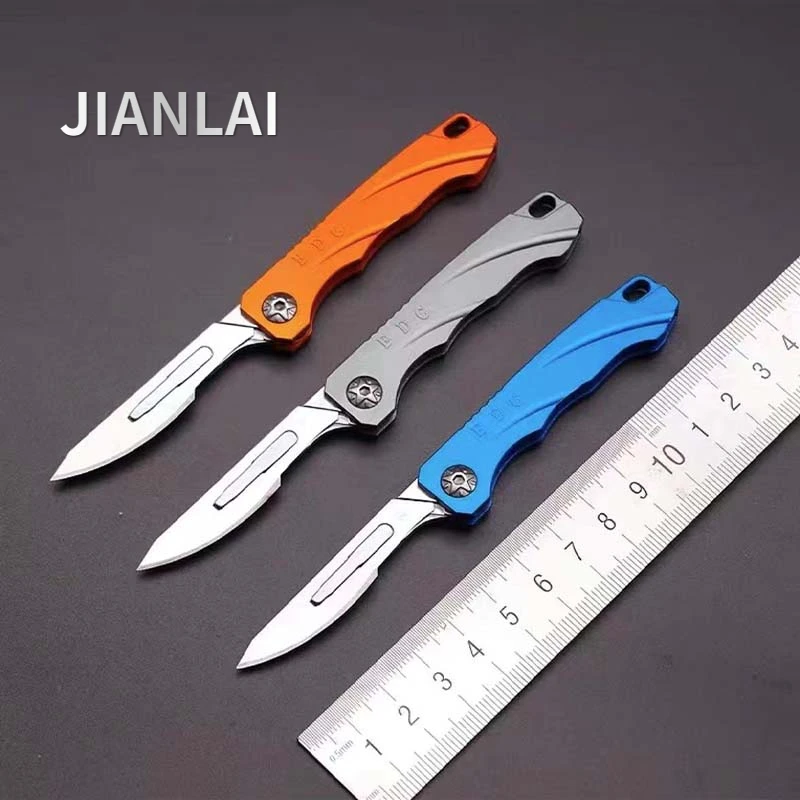 NEW Portable Titanium Mini Camping Equipment Unboxing Mini Knife Keychain Hanging Detachable EDC Scalpel Outdoor Folding Knife