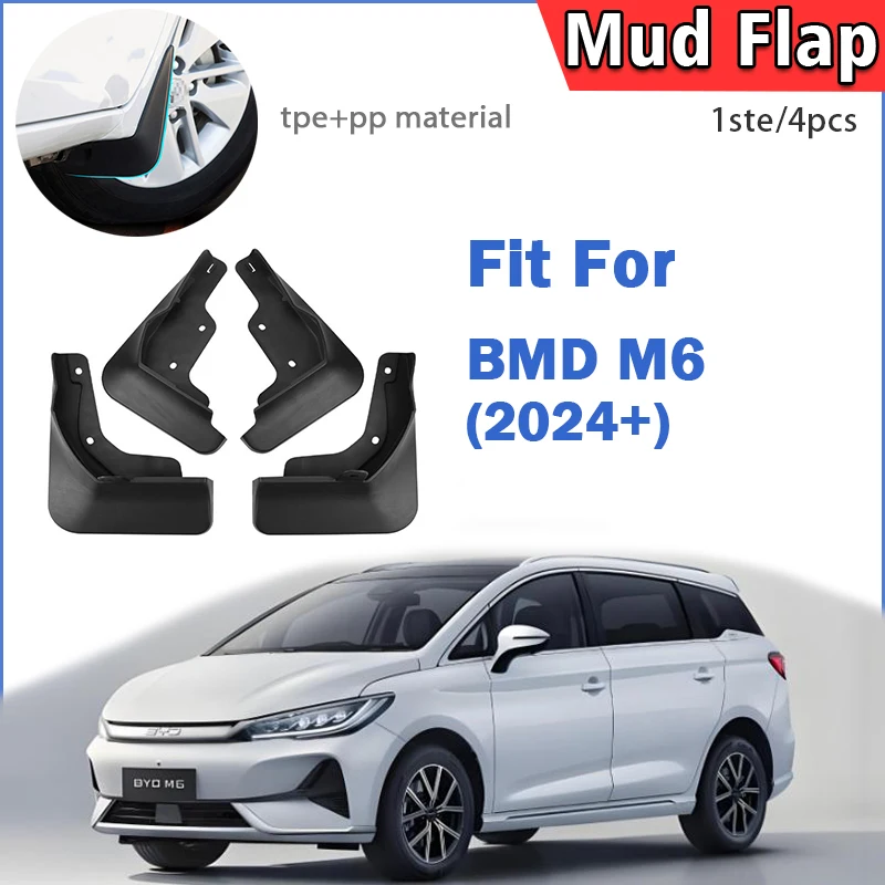 

For BYD M6 2024 2025 2026 Mudflaps Fender Mud Flap Guards Splash Mudguard Car Accessories Front Rear 4pcs