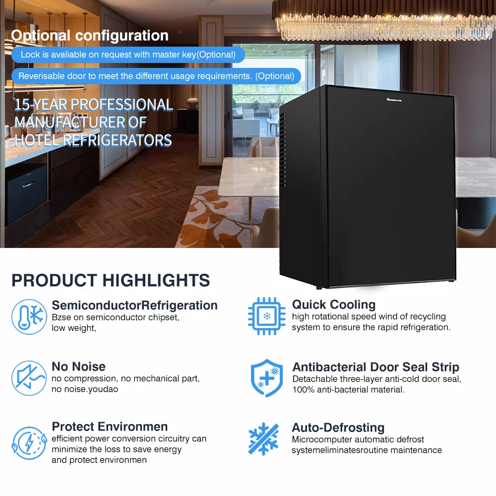 40L Portable Mini Refrigerator Eco-friendly Low Noise No Compressor Stand Light up Table Top Fridge UK Mini Fridge