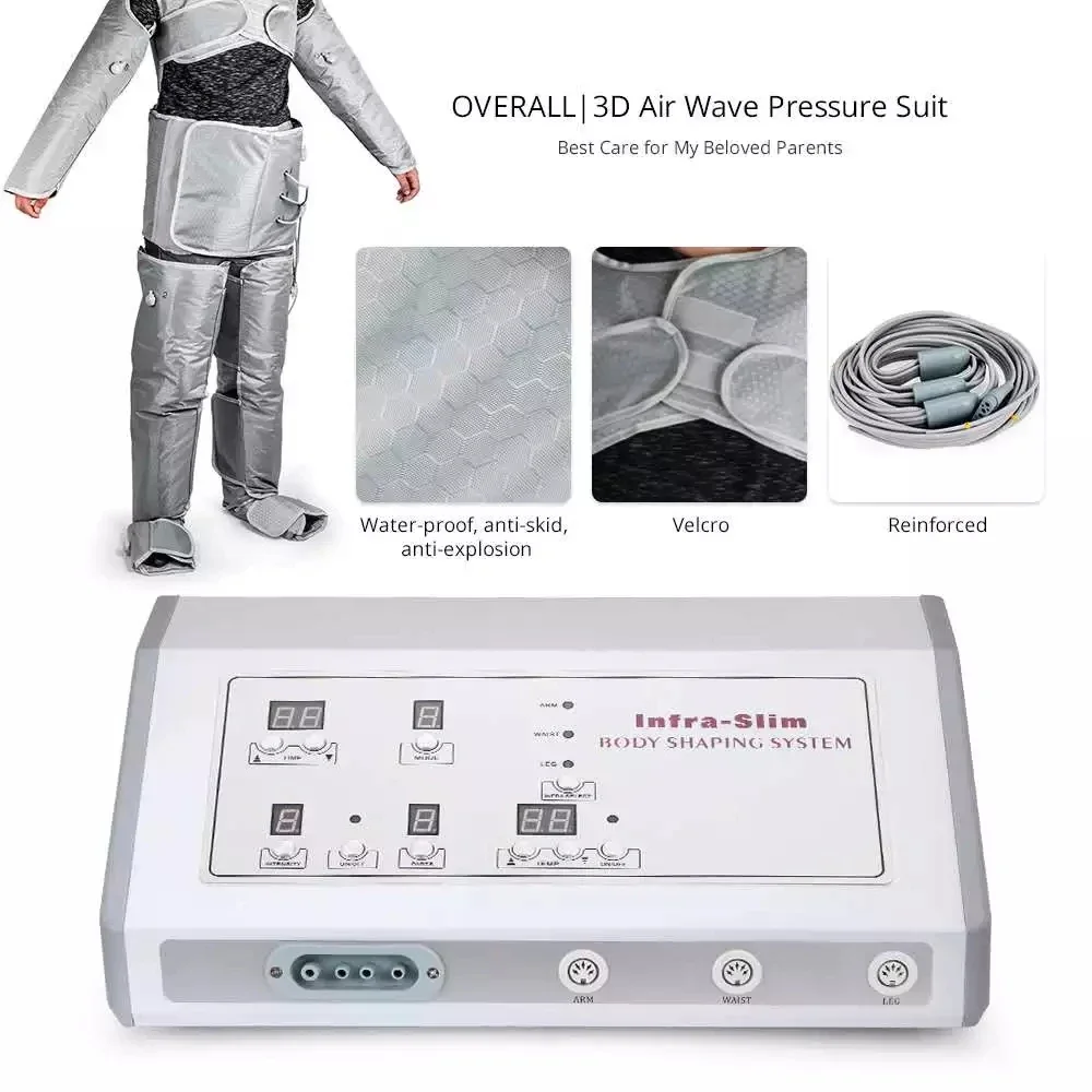 Professional Air Pressure Massage Heating Body Slimming Full Body Conjoined Negative Body Shaper Massage Device for Spa