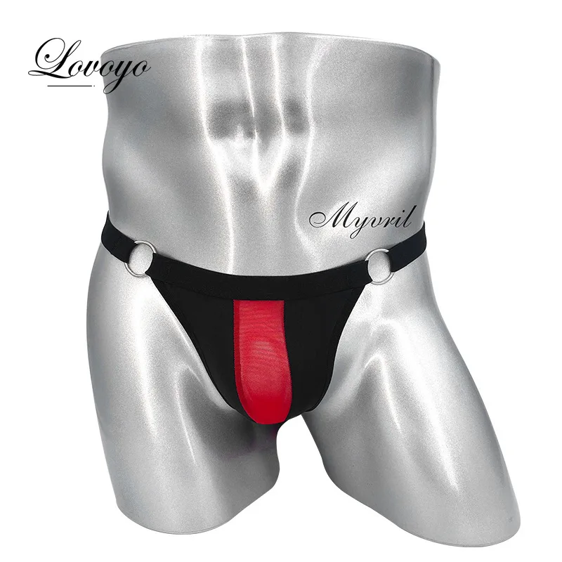 Cueca de malha de cintura baixa masculina, cueca convexa em U, cuecas sexy, calcinha gay de elevação G, jockstrap, bolsa em U