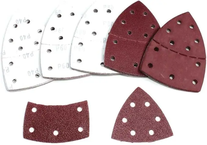 Triangle 11 Holes Sandpaper Abrasive Tools Alumina Material Woodworking Metal Polishing and Grinding Disc Tools Accessories