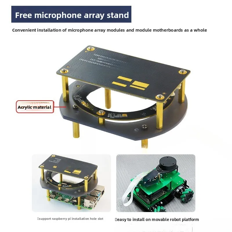 Far field six m icrophone ring array automatic speech recognition module board 6 mic sound source positioning ROS