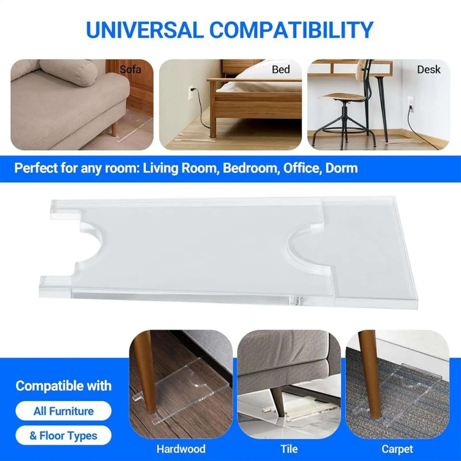 

Пробки для кровати, нескользящие, устойчивые к царапинам, прозрачные акриловые настенные проставки под диваном, блокатор для защиты безопасности, улучшенный диван с воздушным потоком