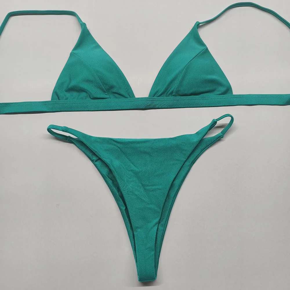 

LENITIVE FASHION bikini double layer fabric big elastic straps young style triangle neckline