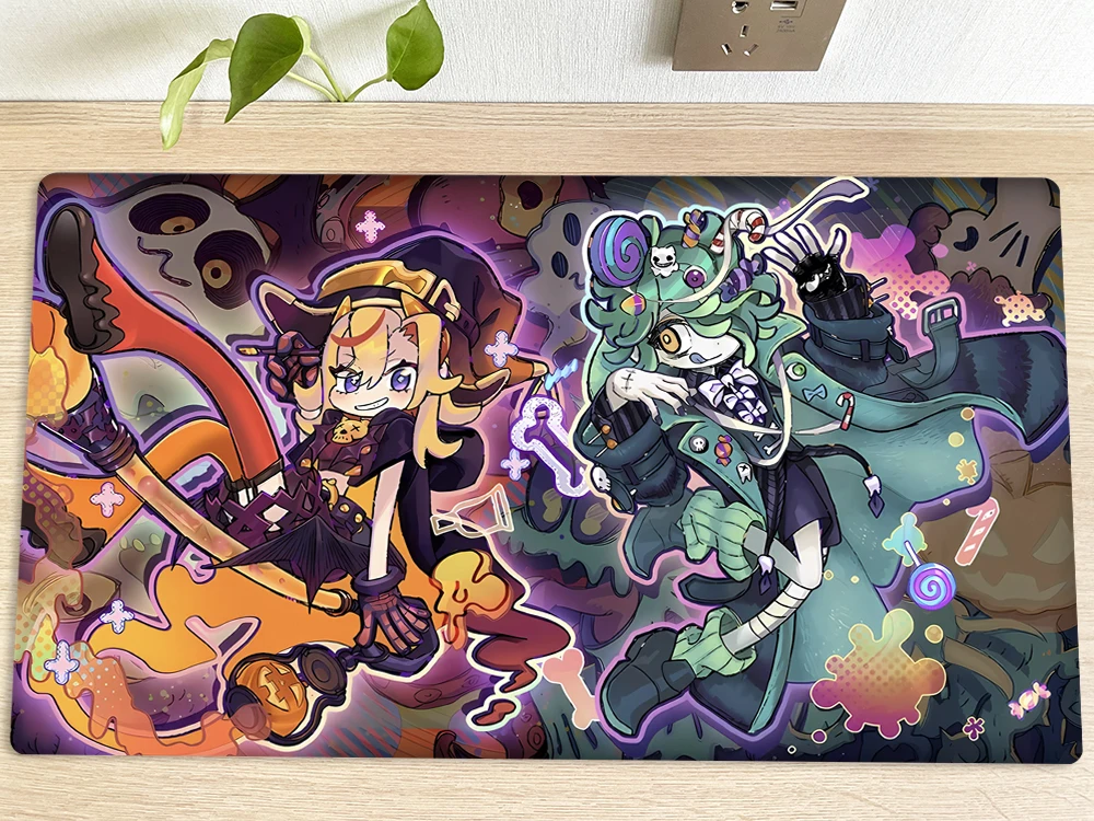 YuGiOh Table Playmat Trick or Treat TCG CCG Mat Trading Card Game Mat Mouse Pad Gaming Play Mat Mousepad 60x35cm With Bag