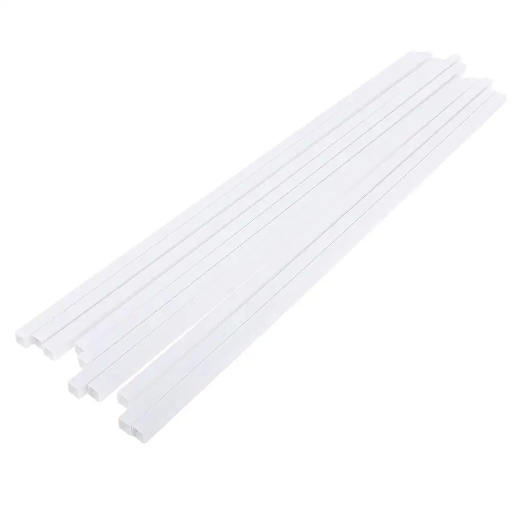 10 stuks plastic witte vierkante buis staafstok voor architectuurmodellen maken