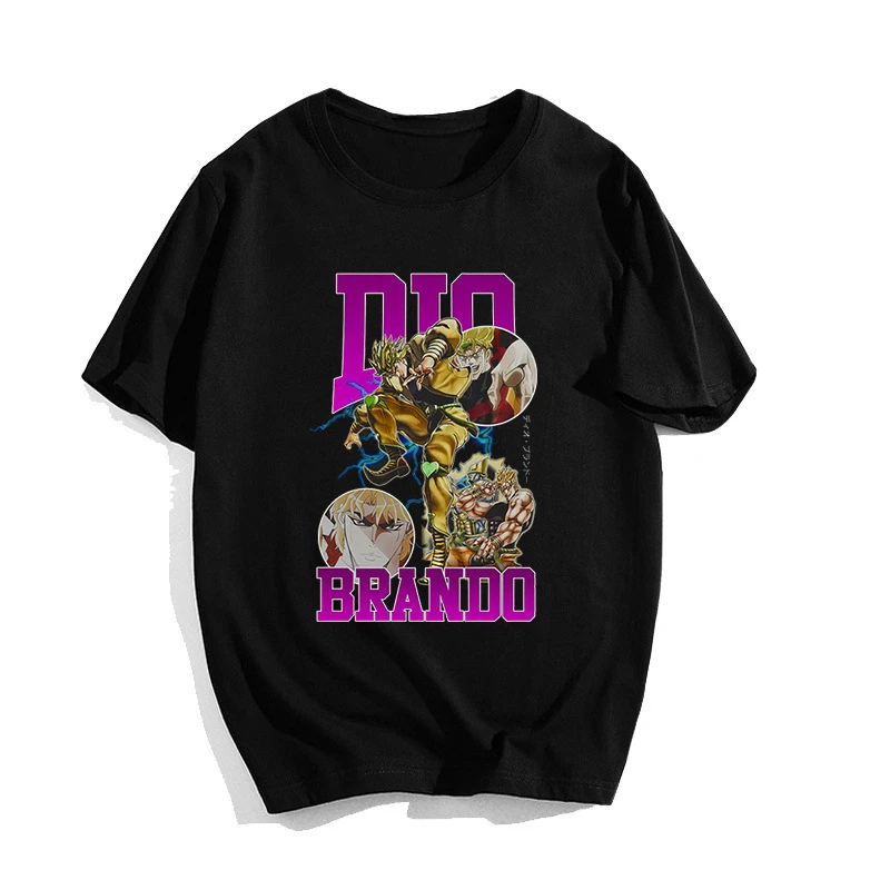 Jotaro Kujo JoJo's Bizarre Adventure Anime Trend T-Shirt Cotton Graphic Tee Men Women Summer Streetwear