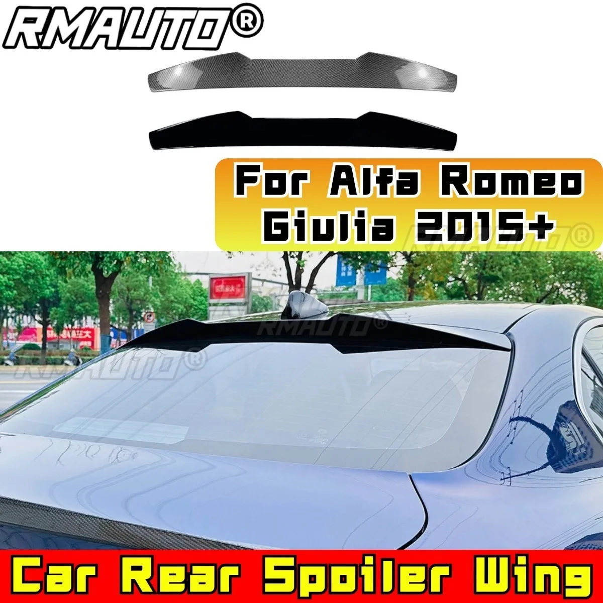

For Giulia Car Rear Roof Spoiler Wing Car Accessories For Alfa Romeo Giulia 2015+ Car Rear Roof Spoiler Wing Modification Part