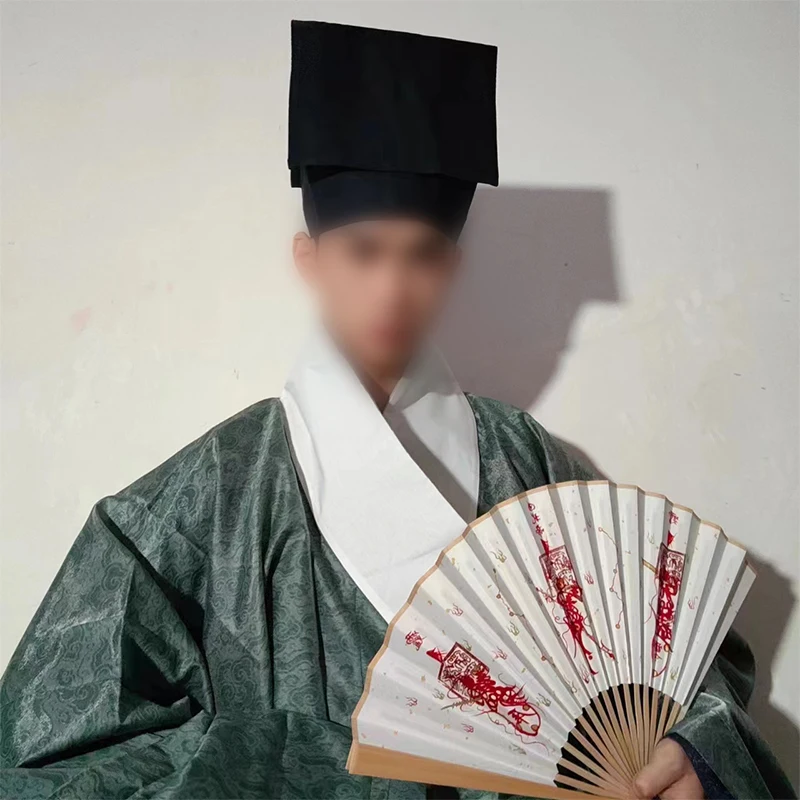 Męskie kapelusze Hanfu, chińskie czapki z czarnej tkaniny z czasów dynastii Ming, starożytna czapka mnicha, akcesoria do fotografii, cosplay, starożytne kostiumy, nakrycia głowy