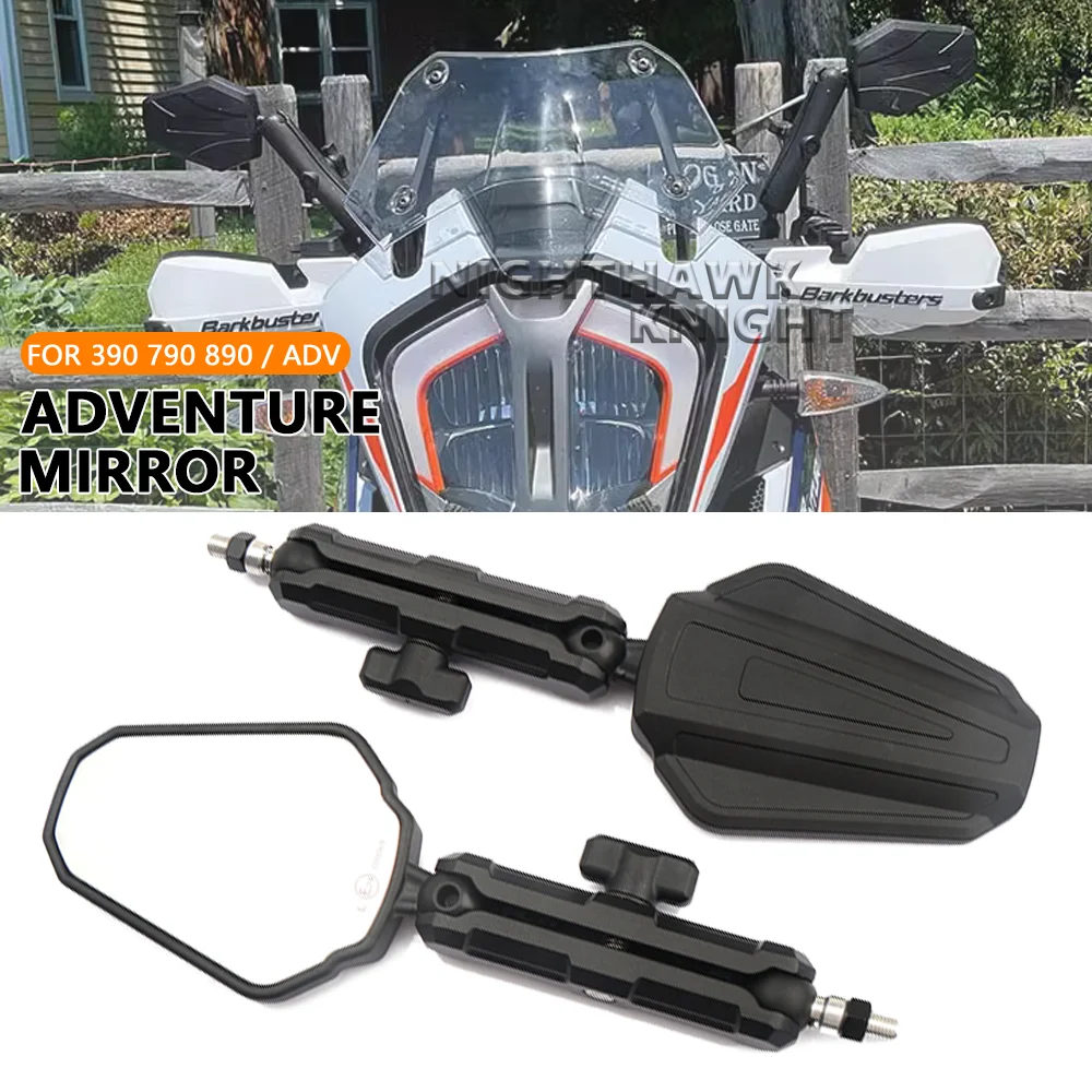 

For 390 790 890 ADV Adventure Motorcycle West Wind Rearview Mirror ADVENTURE MIRROR KIT Foldable Mirrors Ball Stud with