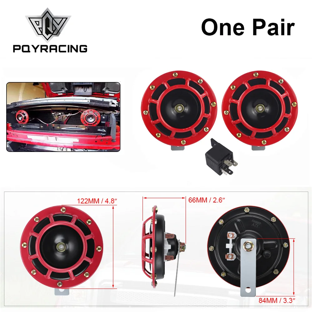 For Motorcycle Car 2pcs 12v 115DB Super Loud Compact Electric Blast Tone Air Horn Kit PQY-LB31