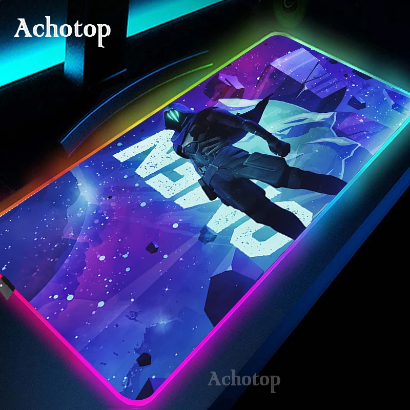 

Valorant Omen 90x40CM Large Gaming Keyboard Mouse Pad Computer Gamer Table Desk RGB Mousepad with Backlit LED Office Mice Mats