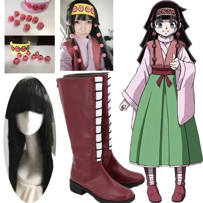 

Anime Hunter Alluka Zoldyck Cosplay Shoe Boots Aruka Zorudikku Wigs Hair Wear Costume Hunter Halloween Props For Women Men Party