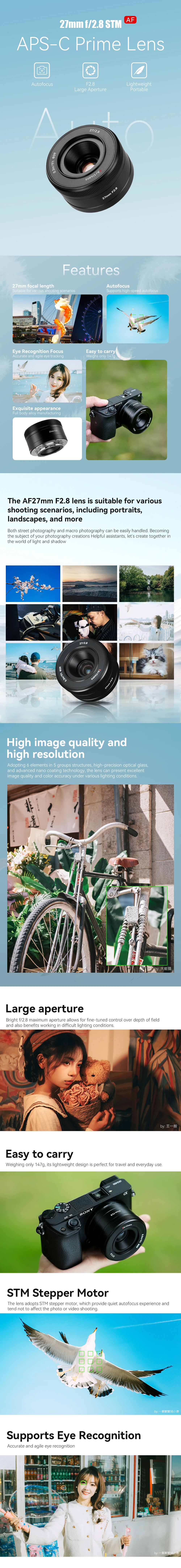 7artisans AF 27mm F2.8 APS-C Autofokus-Objektiv mit großer Blende für Sony E A6700 A7M4 A7M5 A7R5 Nikon Z Z8 Z50II Z30 Z5 Zf – Detail 1