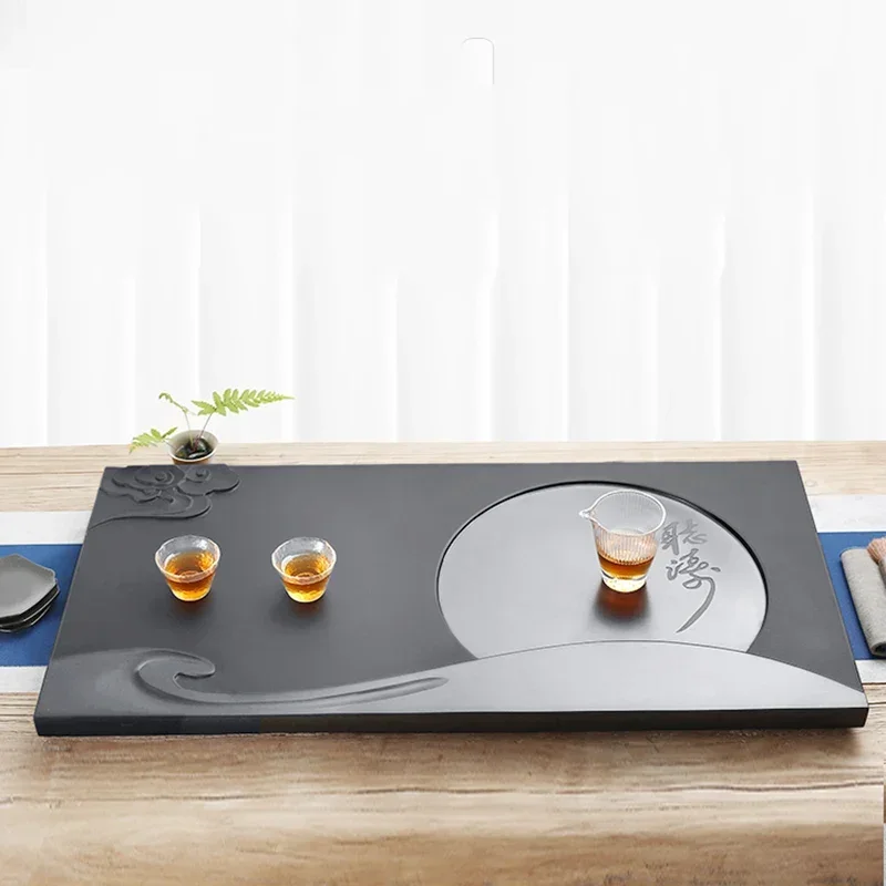 

Для роскошного каменного подноса для чая, скандинавский винтажный капельный прямоугольный кафетерийский поднос для гостиной, китайский чайный поднос, парфюмерная гостеприимная посуда