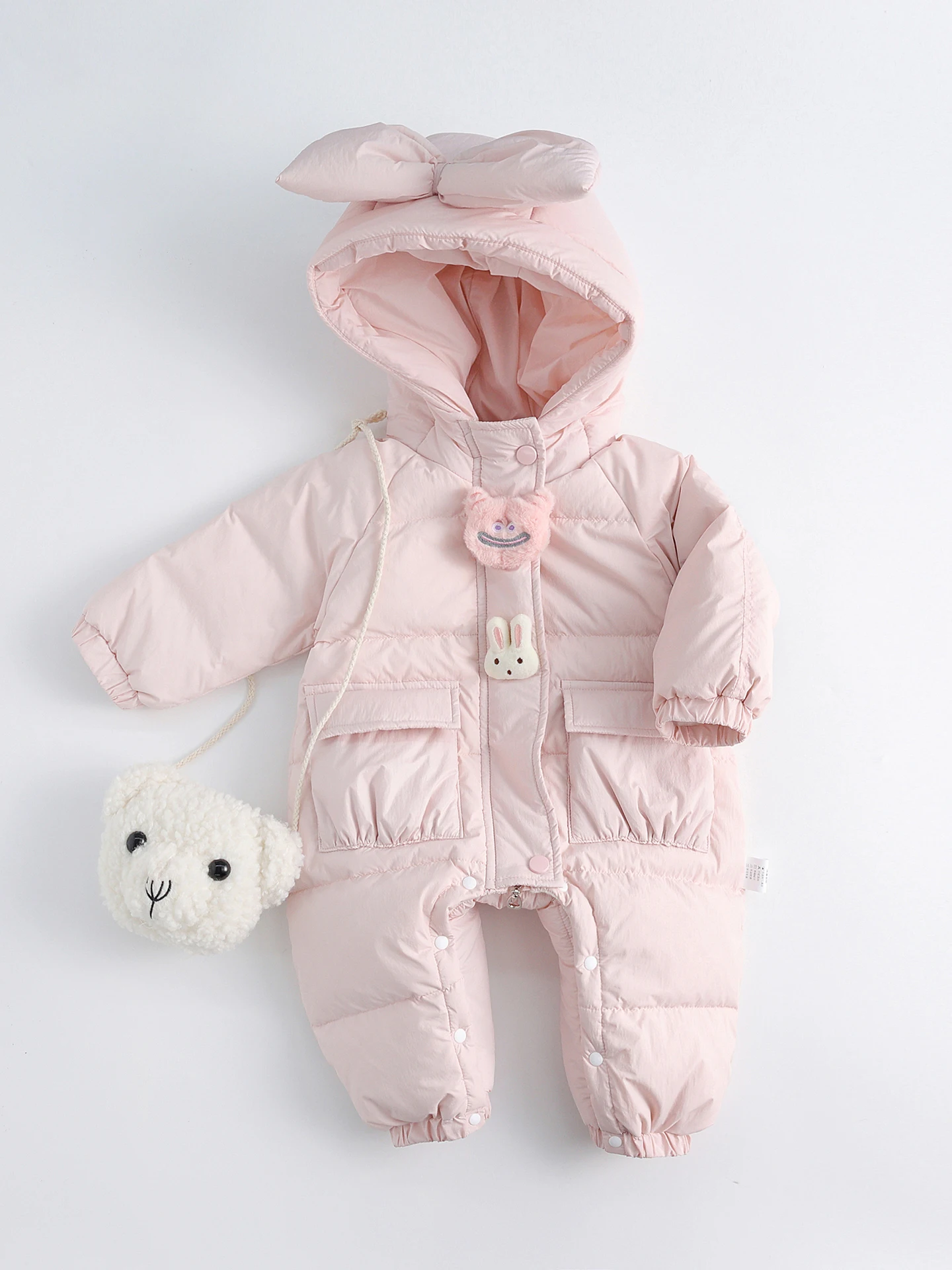 

Зимний комбинезон Thiened Fce для мальчиков и девочек, теплая уличная одежда, детская одежда в корейском стиле, длинный рукав