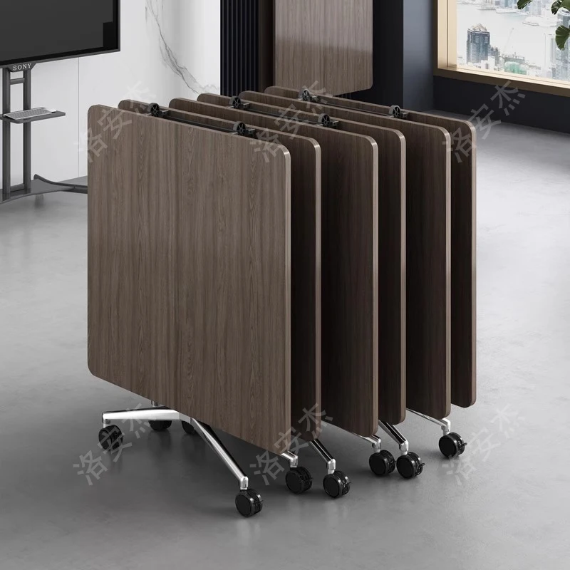 Foldable conference table mobile fixed strip training table chair desk splicing telescopic multi-function folding desk