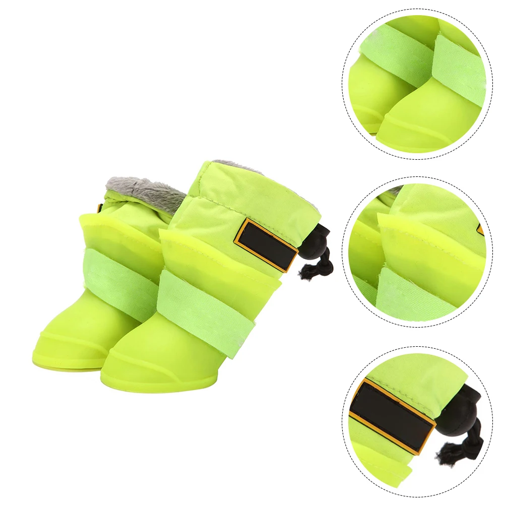 

4 Pcs Pet Waterproof Rain Boots Dog Footwear Non-slip Shoes Outdoor for Green Galoshes