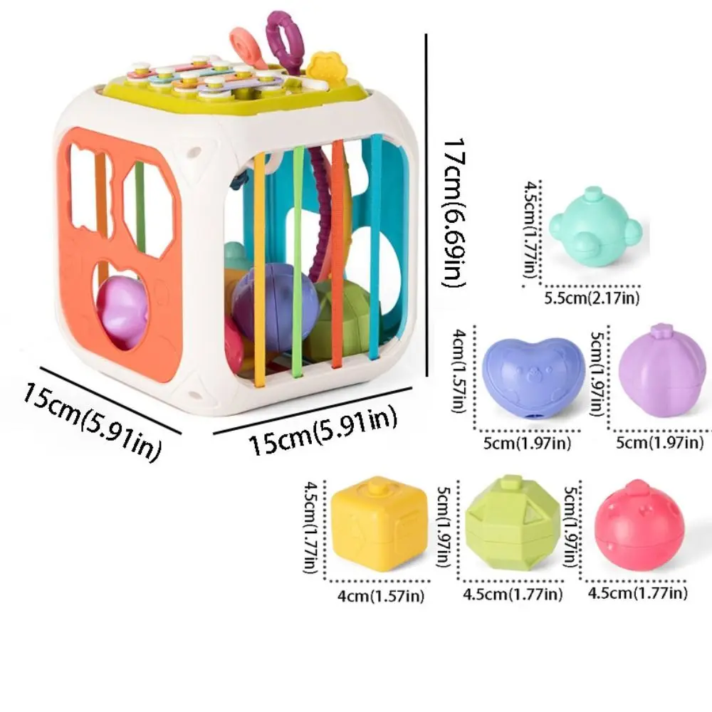 Blocchi colorati Cubo di attività Ordinamento Gioco Selezionatore di forme Sviluppo sensoriale Montessori Addestramento del motore Sensoriale Bambino 2 anni