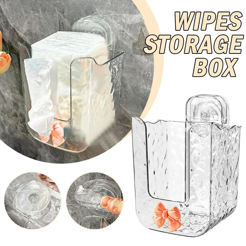 

Transparent Luxury Bathroom Storage Box Wall Hanging Paper Bathroom Wipes Tissue Paper Box Storage Kitchen Waterproof Box L7P9