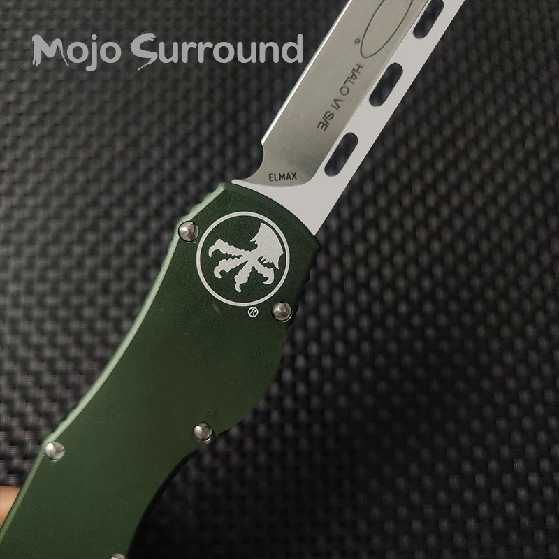 MICRO Halo Vl TECH Knife Green Pocketknives Hellhound Blade EDC SelfDefense Combat Tactical Pocket Knife HALO 6 Camping Knife A4