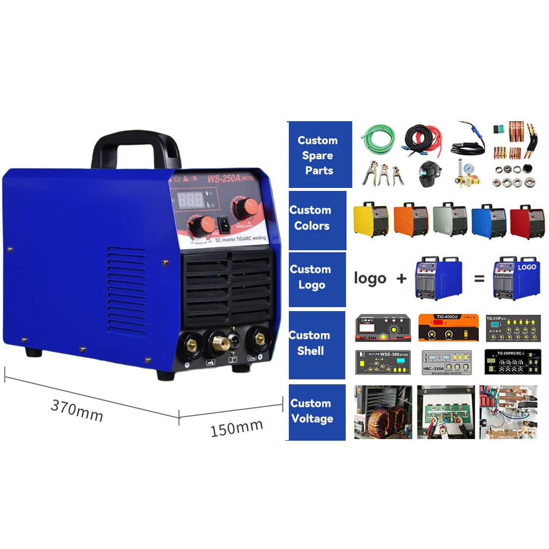 

High-power Multi-function Dc Inverter Argon Arc Force Welding Machine with Displayne MOS Technology WS-250 Welding Machine