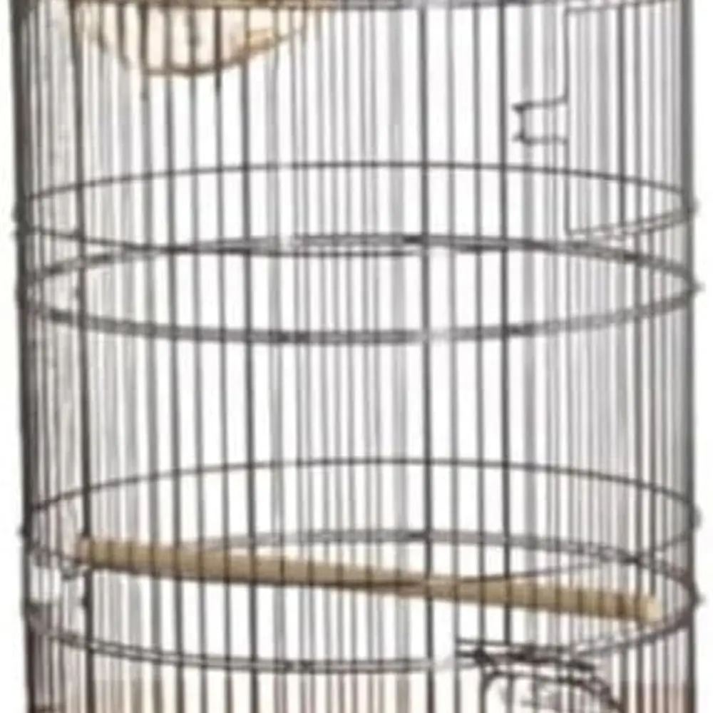 

Round Black Iron Bird Cage with Grass Nest for Indoor/Outdoor Aviary and Parrot Flight