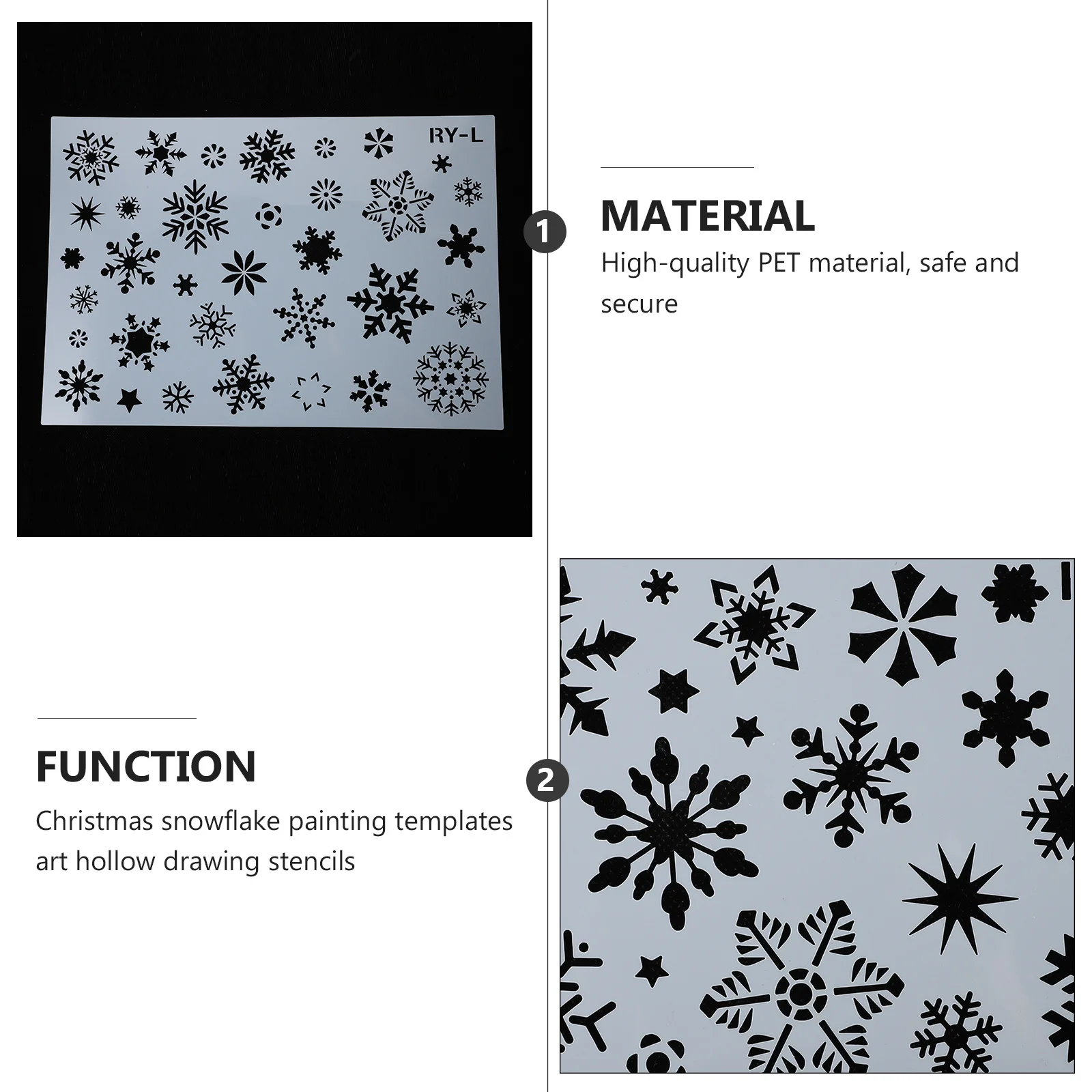 

6Pcs Snowflake Drawing Templates Reusable Safe DIY Painting Stencils Christmas Craft Scrapbooking Supplies Snowflake Stencils