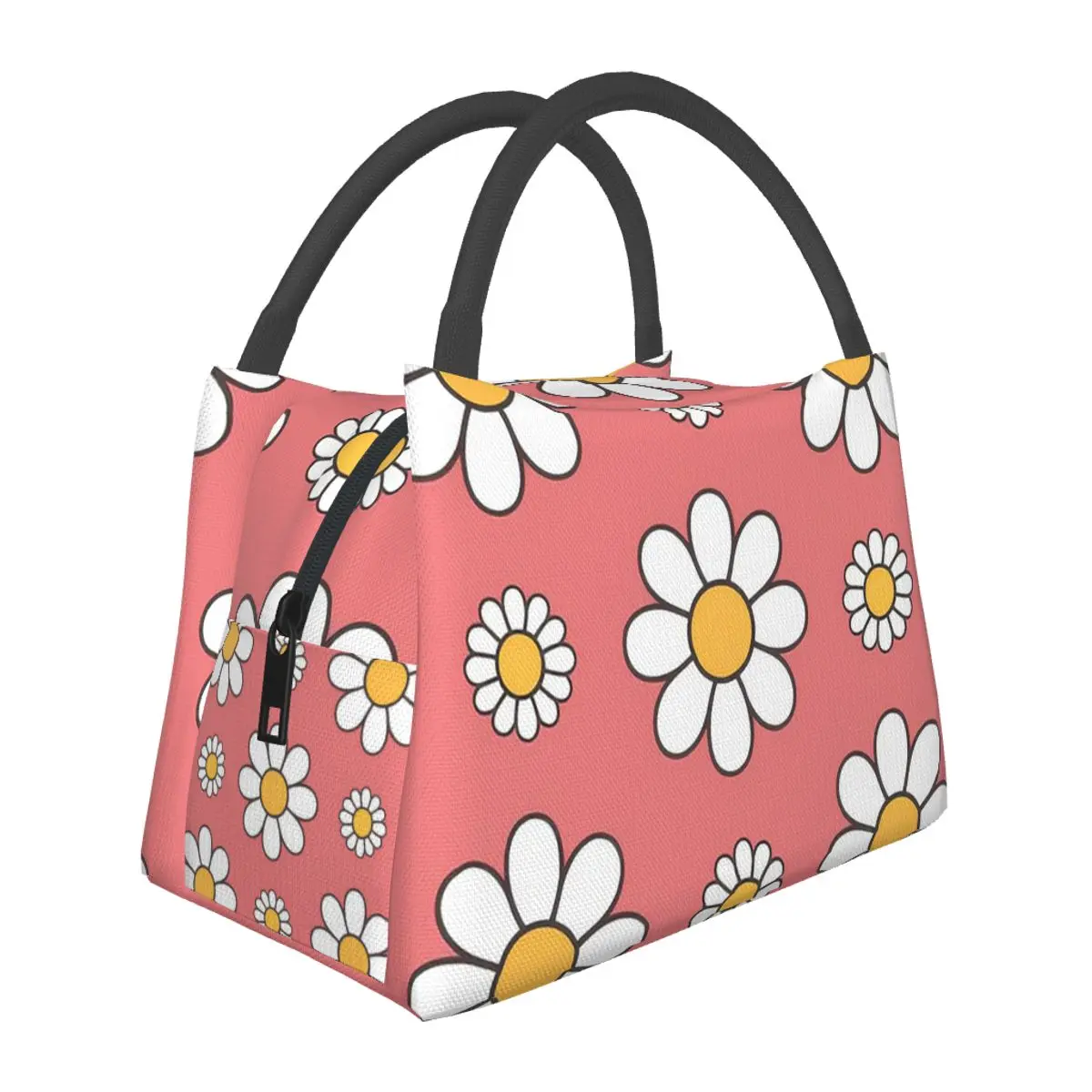 Daisy, Daisy, Daisy Lightweight Handheld Insulated Lunch Bag Aluminum Foil Liner for Adults Students Travel Picnic