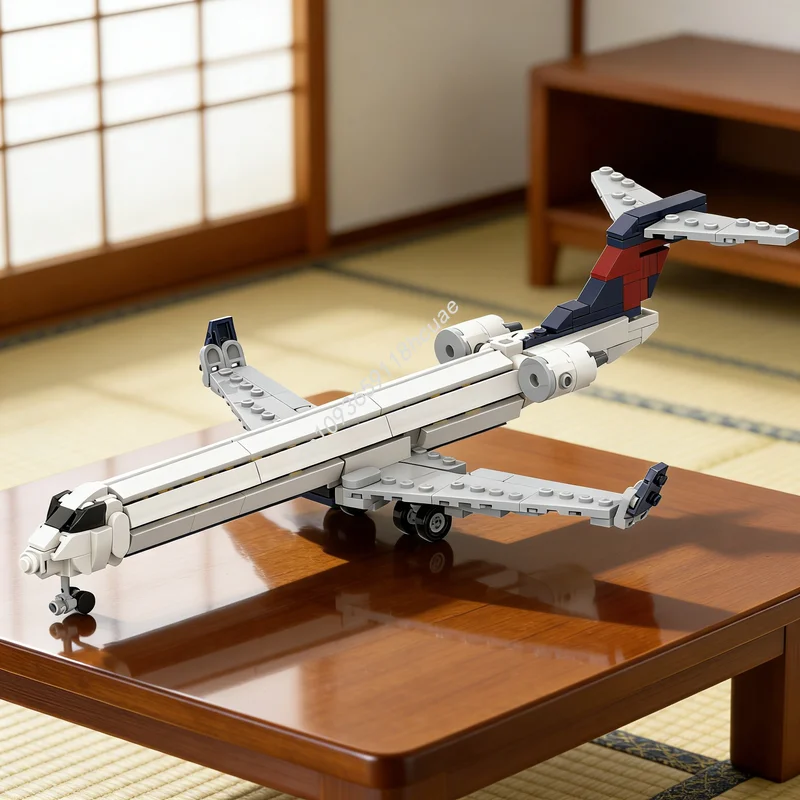 

351pcs MOC Promotional Airlines Bombardier CRJ Delta Livery Model Building Blocks Architecture Toys festival Gifts Creative