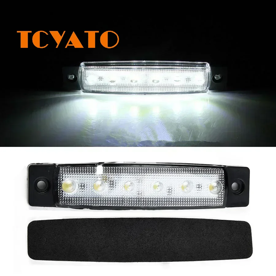 

TCYATO 6LED Truck Side Marker Light 12V/24V Wide-Beacon Bus Indicator Turn Signal Light