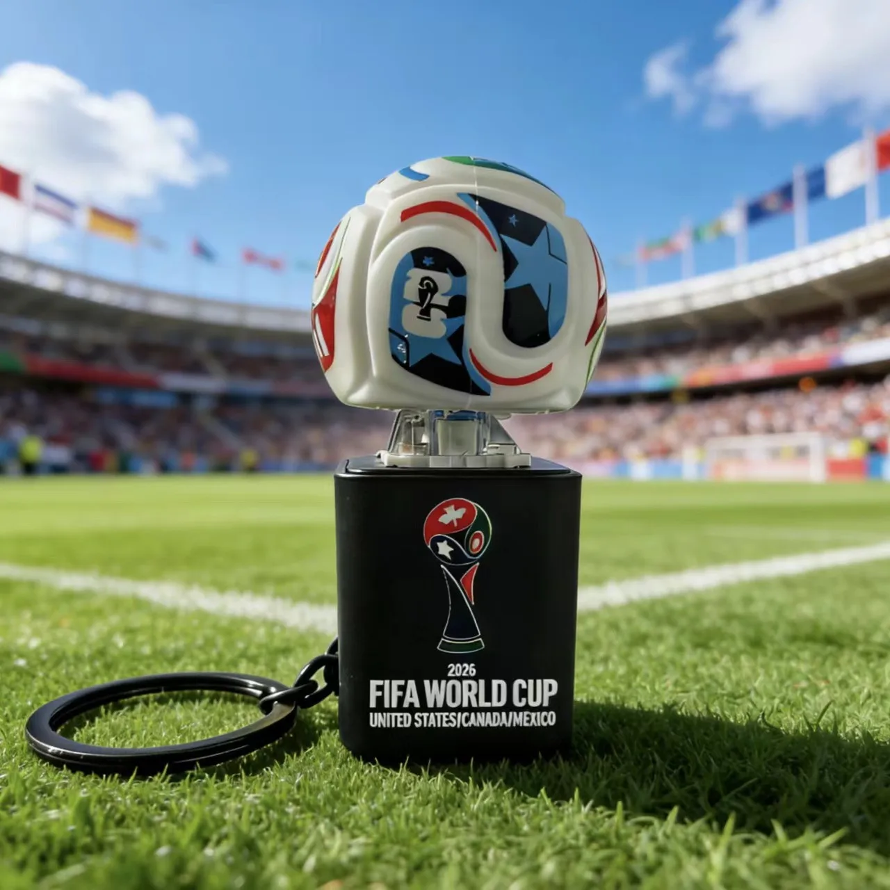 2026 FIFA Light Up Sound Keychain Soccer Trophy Souvenir Football Fan Creative Pendant Bag Charm Party Gift for Kids Adults view 2
