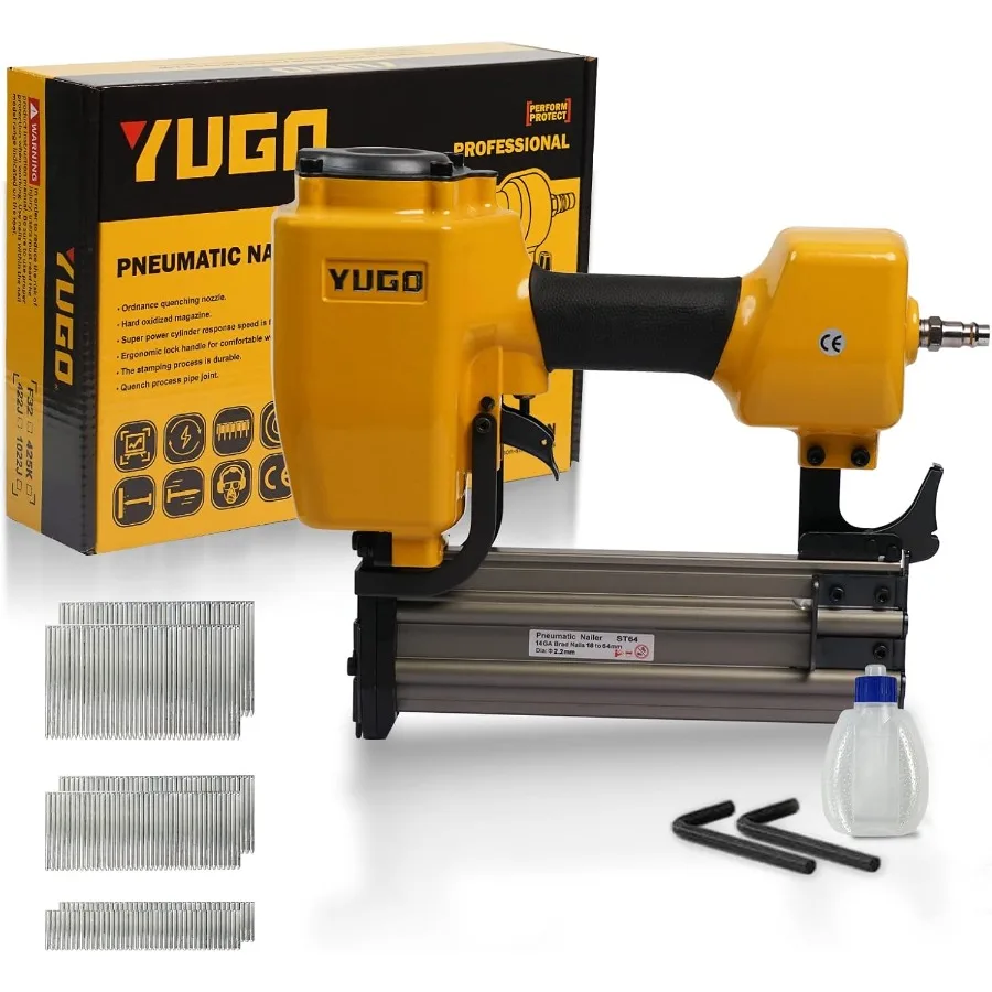 

Пневматический гвоздезабиватель 14-го калибра для тяжелых условий эксплуатации, пневматический пистолет для гвоздей, для бетона, шкафов и мебели, совместим с гвоздями 3/4 дюйма