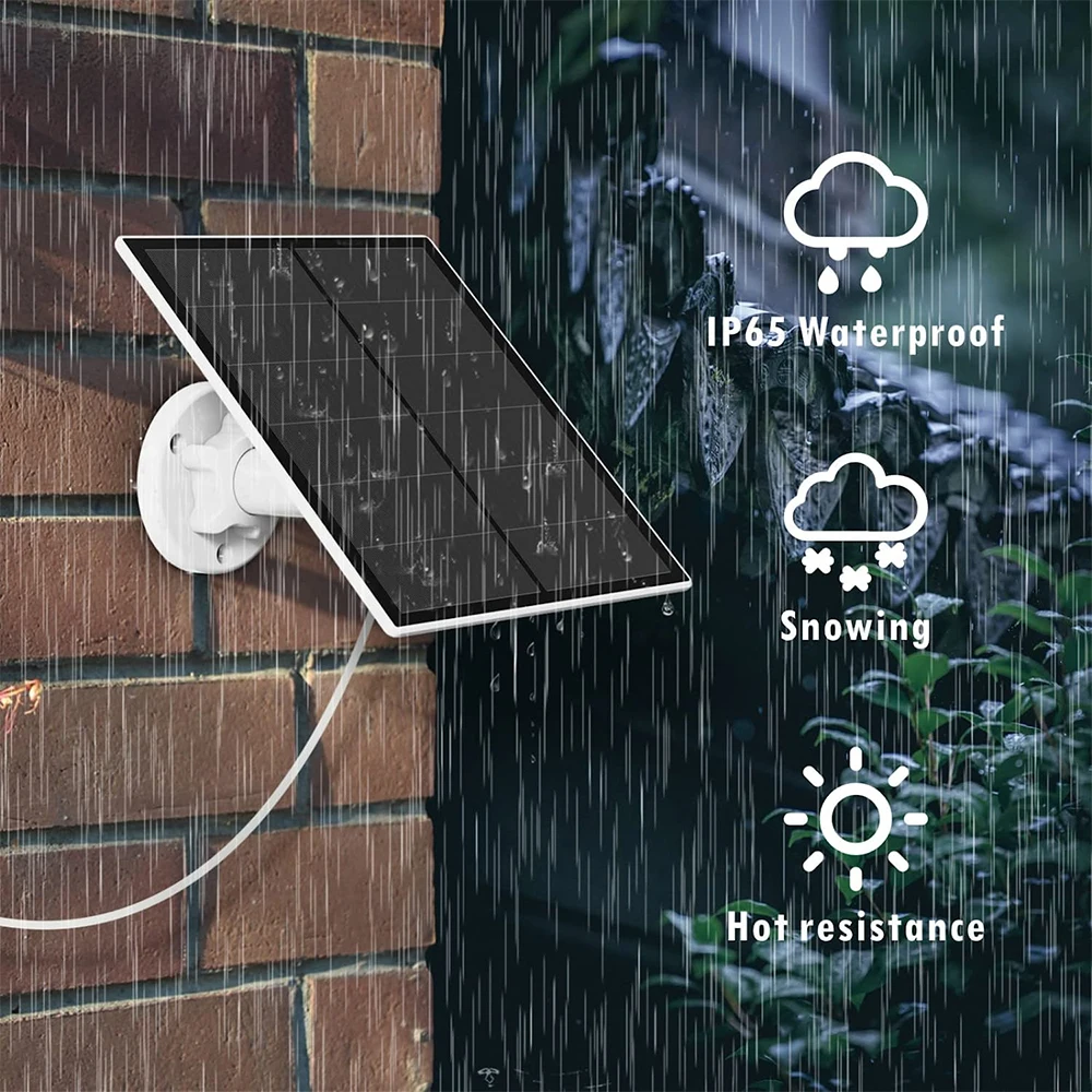 REHENTINT 5w Solar Panel Solar Panel Charger Type-C and USB Solar Panel Smart Home Waterproof Light System for Security Camera