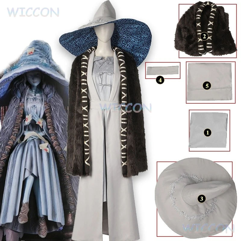 

OldMan TheWitchDark Moon Princess Cosplay Costume FullSet Anime Game Ring Ranni Character Outfit Lolita Halloween Carnival Party