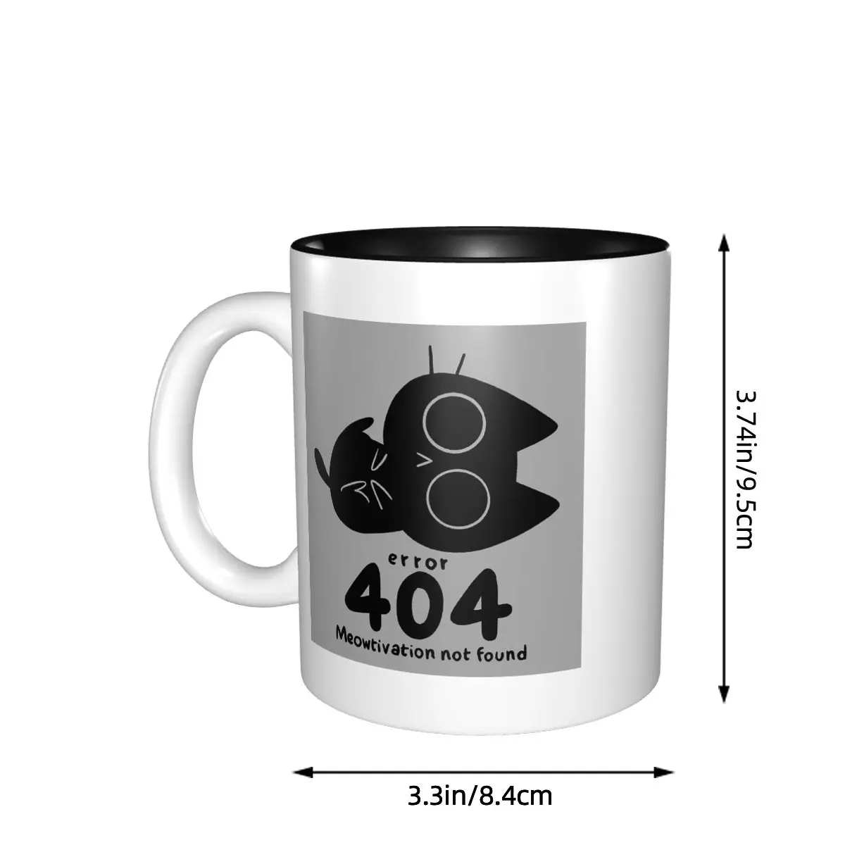 Meowtivation Not Found Mug Funny Ceramic Coffee Cups Tea Mugs Milk Cup Drinkware Gift for Woman Man